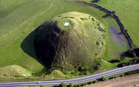 Silbury Hill, Wiltshire which may have been part of an ancient navigational aid for prehistoric 