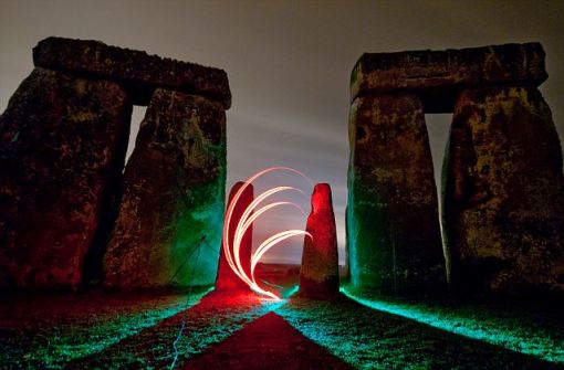 Stonehenge Turned Into A Technicolour Lightshow Light fantastic: Stonehenge as it has never been seen before