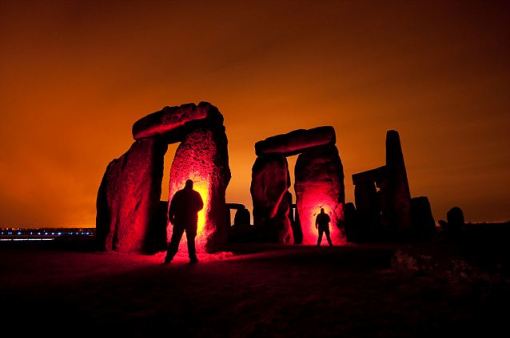 Stonehenge Turned Into A Technicolour Lightshow Glow in the dark: Stonhenge in Wiltshire proves an incredible setting for the illuminating 'light painting' techniques