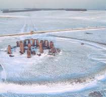 Stonehenge snow scene