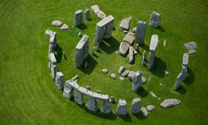 Stonehenge from the air Two flutes playing the same continuous note set up a pattern of interference that apparently echoes the layout of Stonehenge. Photograph: Jason Hawkes/Getty