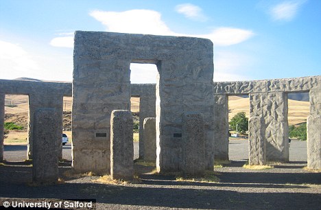 stonehnge-audio-2 Recreation: To get a more accurate representation, researchers travelled to Maryhill in the U.S. where a full-sized concrete reconstruction of Stonehenge was built in 1929