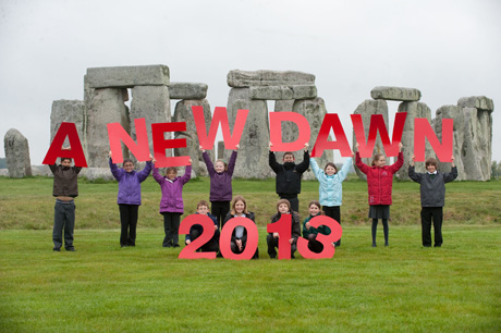 Stonehenge09 School children from Greentrees Primary School near Salisbury on a recent visit to Stonehenge.
