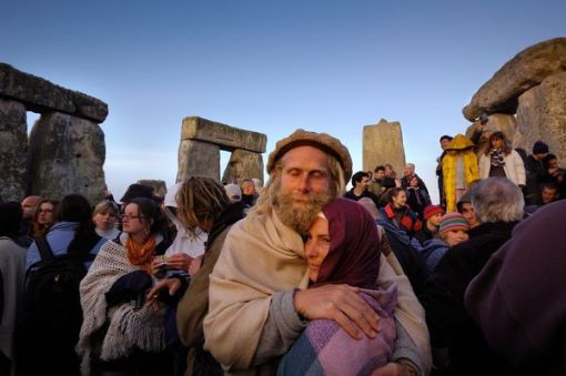 Each year revelers like these travel to Stonehenge to celebrate the summer solstice. Photograph by Jim Richardson, National Geographic