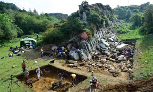 Archaeologists at one of the Stonehenge quarry sites in Wales. Photograph: UCL 